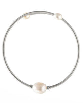 Freshwater Pearl Stainless Steel Silver Cuff Bracelets